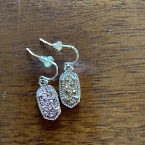 Kendra Scott earrings. Rose gold stone and setting. VGUC